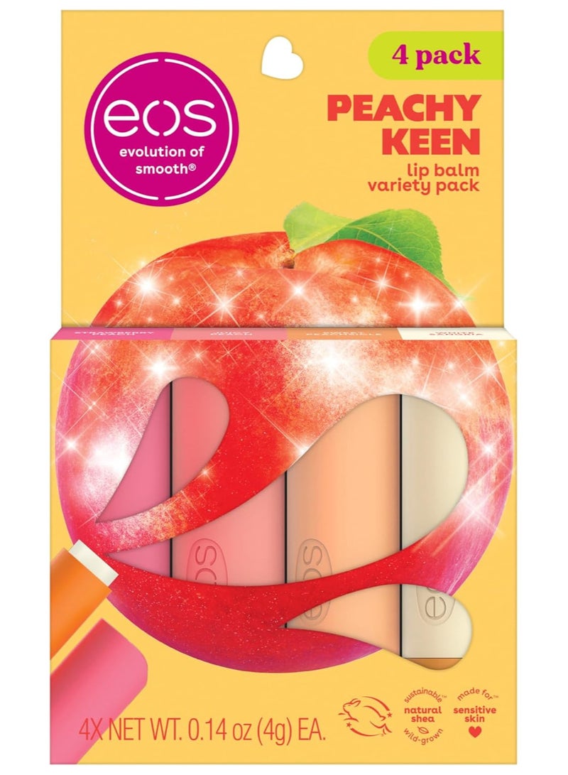 EOS Lip Balm Gift Set- Peachy Keen, 0.14 oz 4 Pack - Image 1