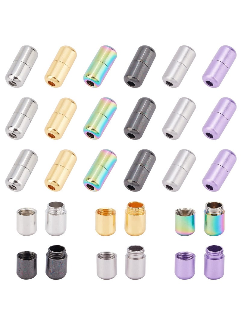 SANMUGEED 6 Colors No Tie Shoelace Buckle 12 pairs Tieless Buckle Lock Metal Turnbuckle Connector Capsule Aluminum Jewelry Clasps for Sneakers Shoes Repair Hiking Boots Bracelet Necklace Making - Image 1