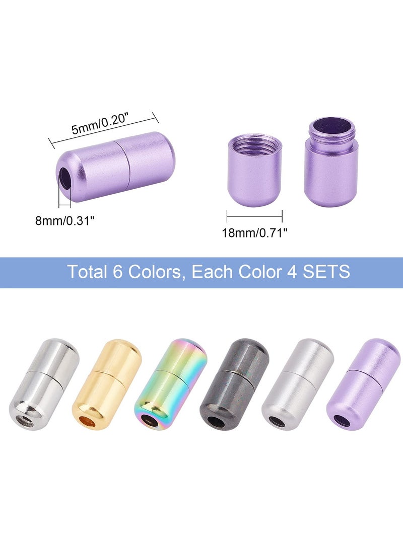 SANMUGEED 6 Colors No Tie Shoelace Buckle 12 pairs Tieless Buckle Lock Metal Turnbuckle Connector Capsule Aluminum Jewelry Clasps for Sneakers Shoes Repair Hiking Boots Bracelet Necklace Making - Image 2