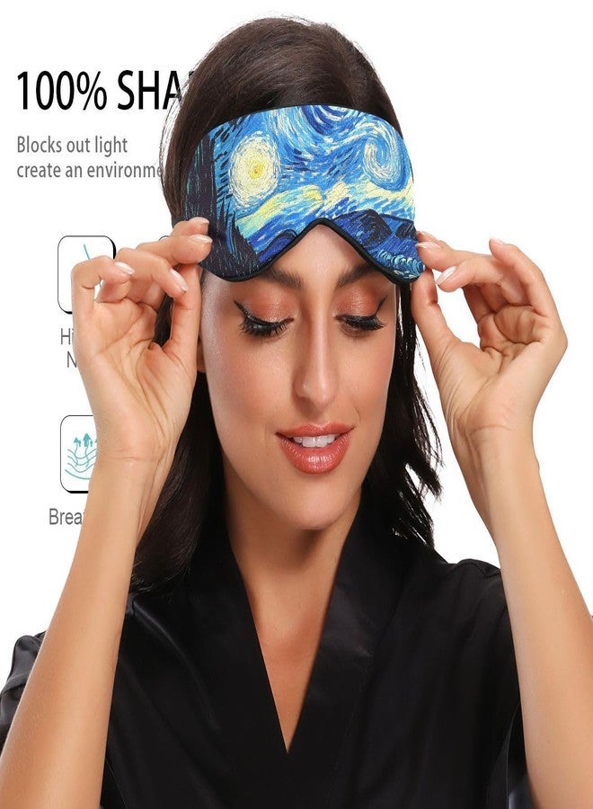 ألازا قناع نوم ALAZA بتصميم سماء الليل المرصعة بالنجوم من فان جوخ، مناسب للرجال والنساء، معتم، بارد، ومرح، مزود بشريط مطاطي. - Image 4