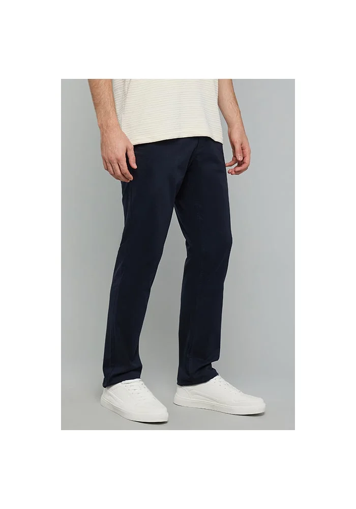 R&b  Solid Slim Fit Pants with Button Closure for Men | Best Price UAE