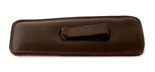 Calabria Slim Eye Glasses Case w/Clip Soft Faux Leather Brown Men Women Eyeglass Pouch Slip-In Eyewear Sunglass Storage Bag - Image 3