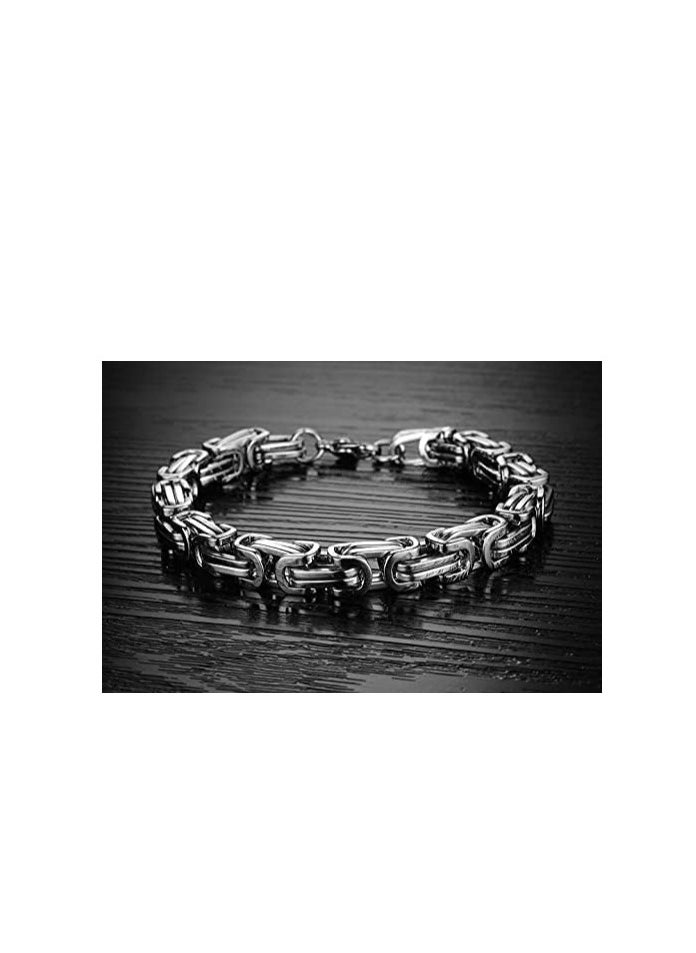 Fayrouz Jewellery - Men's Stainless Steel Byzantine Chain Bracelet - Image 1