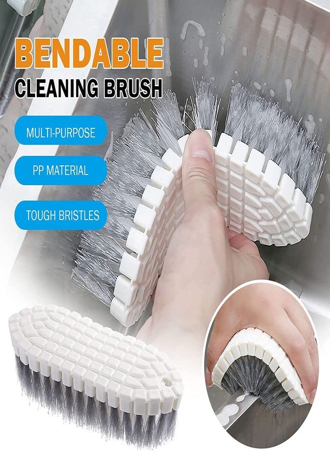 Trifecta Flexible Bristle Cleaning Scrub Brush Kitchen Cooktop Cleaning Brush Bendable Bathtub Sink Tile Brush Multipurpose Home Kitchen Bathroom Cleaner Tools (Pack -3) - Image 2
