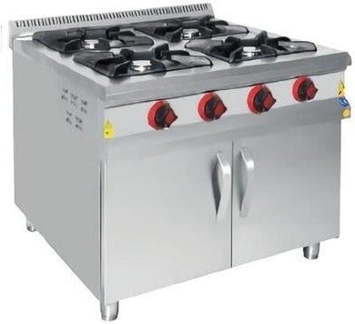 CSA Inox Karacasan Industrial LPG Cylinder 4-Burner Cabinet Range Cooker 
