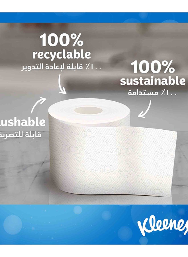 Kleenex ورق تواليت كلينكس جاف ناعم، 2 طبقة، 40 لفة × 200 ورقة، ورق حمام مزخرف بلمسة من القطن - Image 5