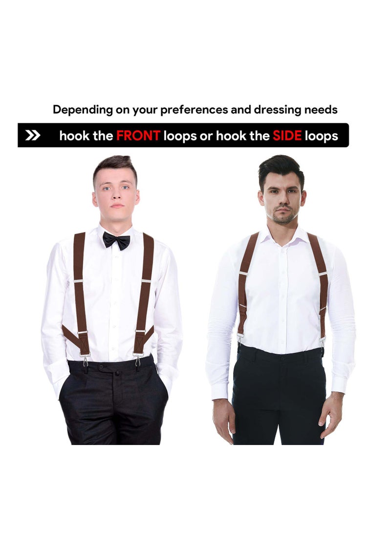 SYOSI Men's Suspender Heavy Duty Hook Suspenders for Men Swivel Hooks Big and Tall Men Side Hook Adjustable Braces  - Image 2