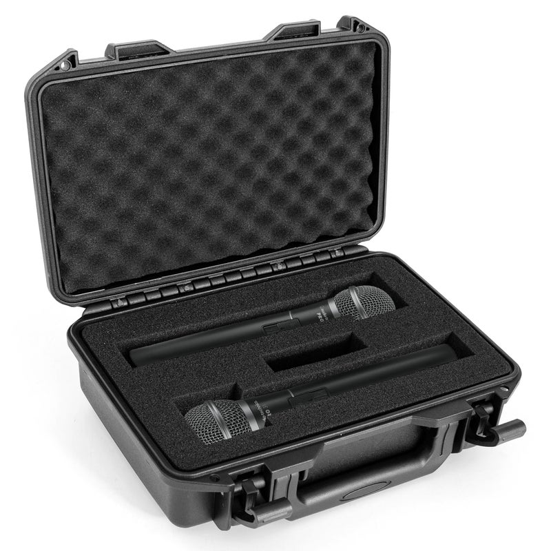 TORIBIO Wireless Microphone Case, Hard Carrying Case with Customizable Foam, Portable Storage Case, IP67 Waterproof Anti-fall Box, Equipment Protector Case for Travel Outing, 11.6"x8.1"x4", Black - Image 1