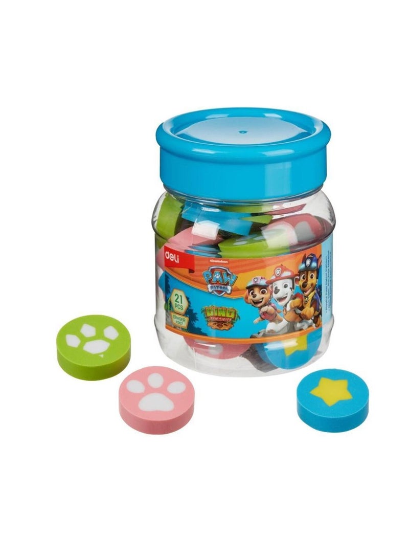 Deli ممحاة بتصميم باو باترول متعددة الألوان مكونة من 21 قطعة - Image 1