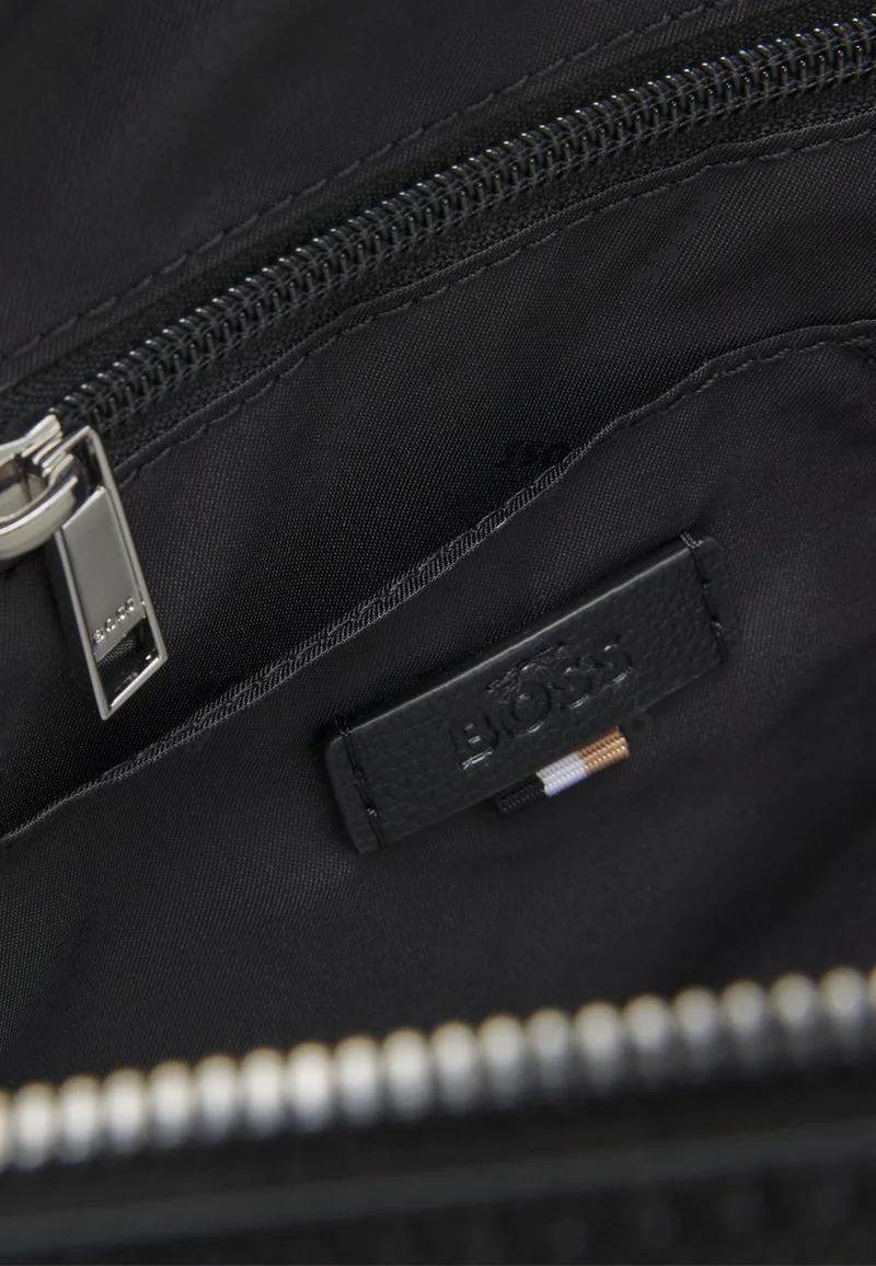 BOSS Black Grained faux-leather document case with signature-stripe trim for Men | Best Price UAE