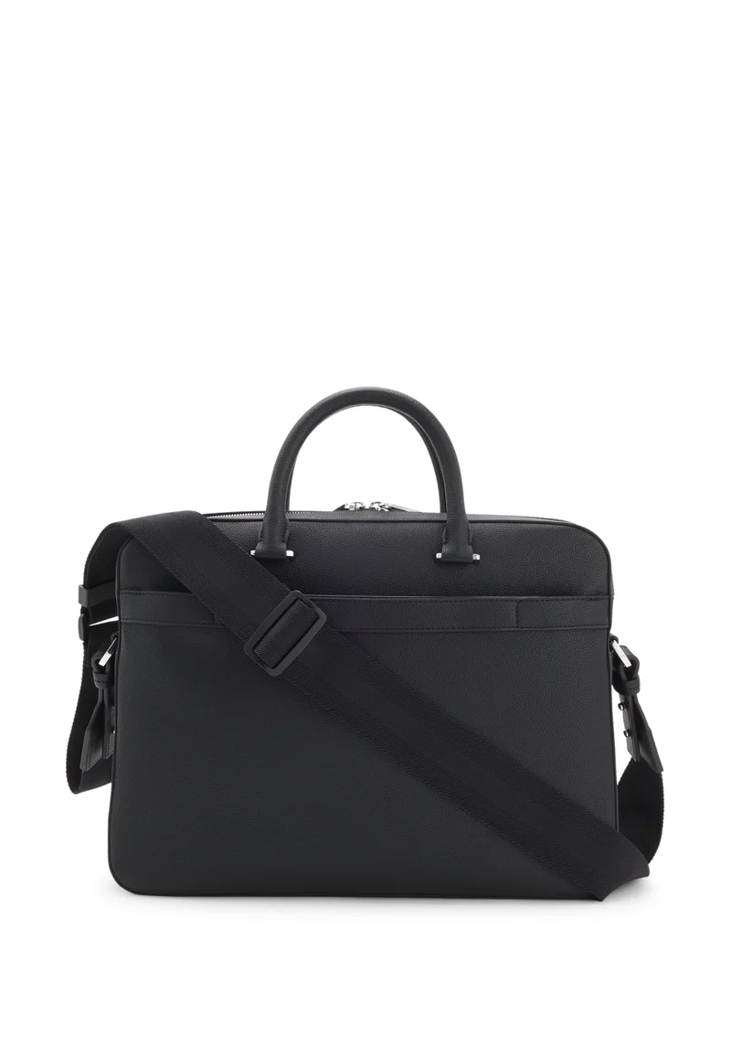 BOSS Black Grained faux-leather document case with signature-stripe trim for Men | Best Price UAE