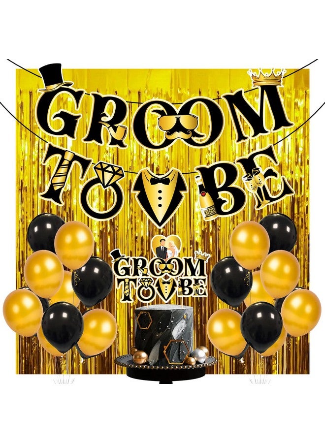 Zyozique Bachelor Party Decorations, Groom To Be Decorations, Groom To Be Cake Topper and Paper Banner,Bridal Shower Future Groom Future Mr Pre-Wedding Party Decorations Supplies Favors (Pack of 29) - Image 1