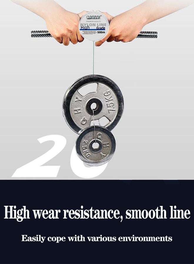 CYSTAR 500m Nylon Fishing Line, Transparent Fluorocarbon Monofilament, Strong Tensile Strength, Flexible & Wear-Resistant, Cuttable for Hanging Decorations, Beading, Kites & Crafts - Image 2