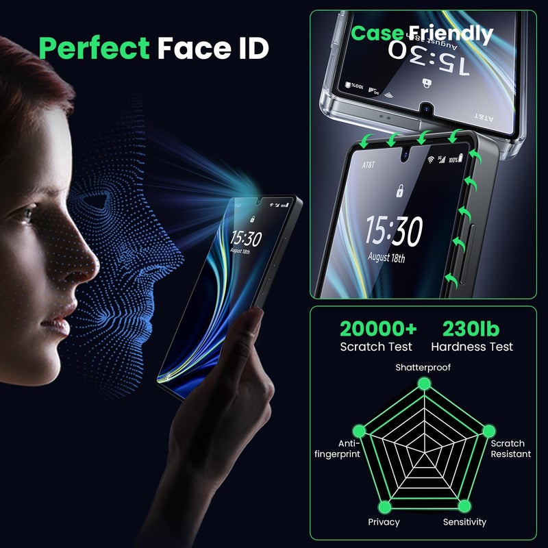 WSKEN for Samsung Galaxy S25 Ultra Screen Protector - [Fingerprint Unlock Support] Case Friendly Auto Dust Removal Shatterproof Bubble Free HD Tempered Glass Film for Galaxy S25 Ultra,2 PCS - Image 5