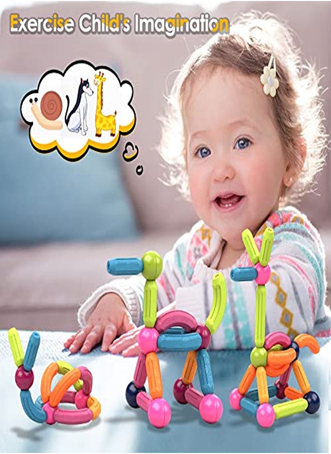 Magnetic Balls and Rods Set,88 PCS Magnetic Building Sticks Blocks Toys,Magnetic Balls for Kids,Magnetic Sticks and Balls Building Set，Educational STEM Magnet Toys Gift for Boys Girls Age 3+  - Image 1