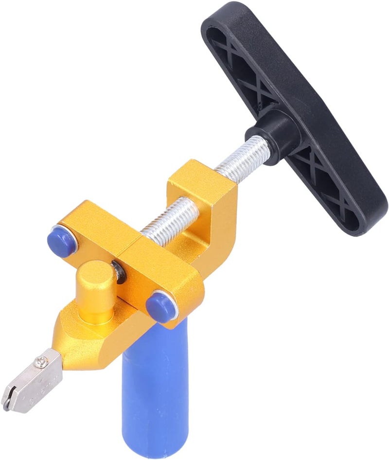 Manual Glass Tile Cutter, Aluminum Alloy Hand Glass Mirror Cutting Tool, Labor Saving T Shaped Handle for Home DIY, Glass Ceramic Tile Cutter with 4 Gaskets and 2 Alloy Cutter Head - Image 2
