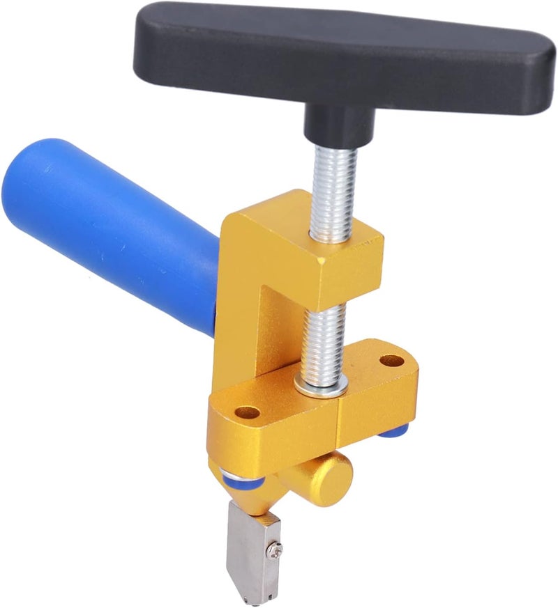 Manual Glass Tile Cutter, Aluminum Alloy Hand Glass Mirror Cutting Tool, Labor Saving T Shaped Handle for Home DIY, Glass Ceramic Tile Cutter with 4 Gaskets and 2 Alloy Cutter Head - Image 1