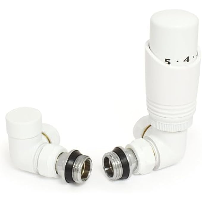 THERMOSTATIC RADIATOR VALVE CORNER TRV WHITE  ZETA - Image 2