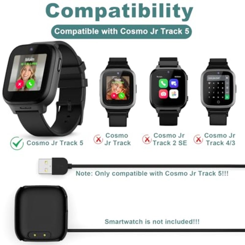 Charger for Cosmo Jr Track 5 Not for JrTrack 4 3 2 1 SE,Replacement USB Charging Dock Cable Cord, Portable Magnetic Stand Accessories Compatible with Jrtrack 5 Smart Watch - Image 2