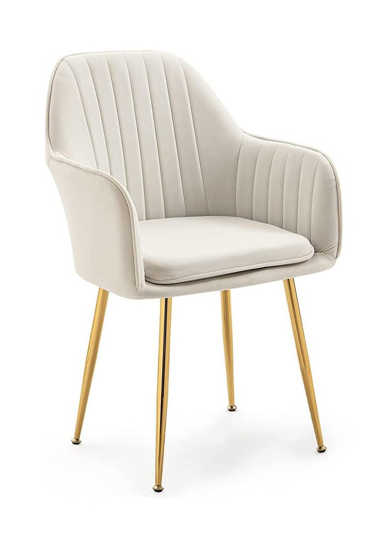 MAPLE HOME DECORATION Maple Home Modern Accent Arm Chairs Living Dining Room Velvet Mid-Century Upholstered Seat Golden Legs  - Image 1