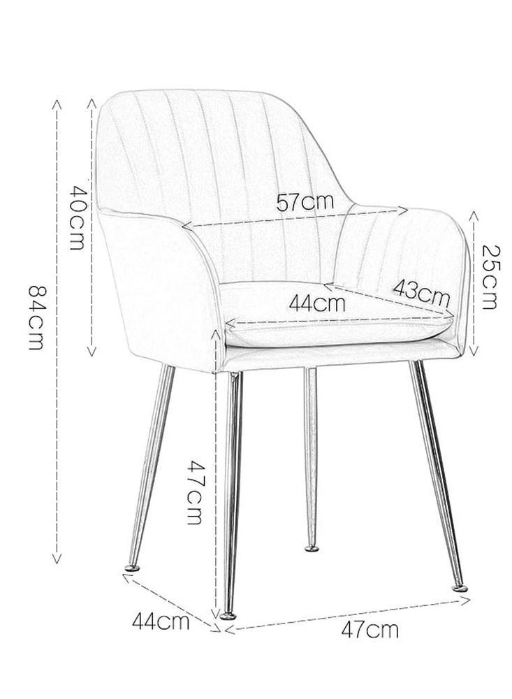 MAPLE HOME DECORATION Maple Home Modern Accent Arm Chairs Living Dining Room Velvet Mid-Century Upholstered Seat Golden Legs  - Image 5