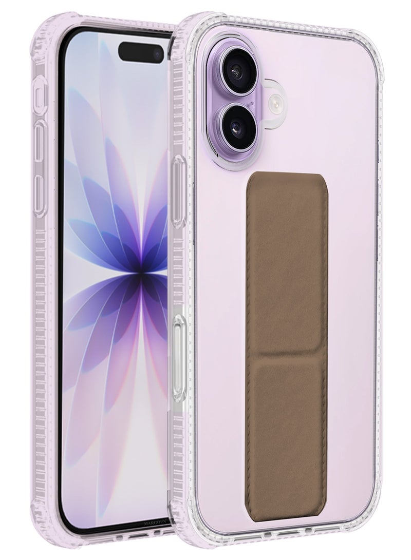 CATANES 3 Packs Finger Grip Clear Case Cover for iPhone 17- Kickstand Car Magnetic Holder Multi-function Protective Two-in-one Case with Two Privacy Screen Protectors - Golden - Image 3