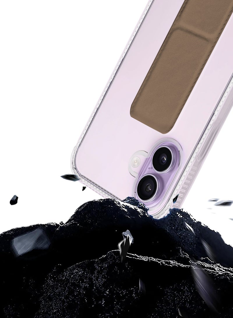 CATANES 3 Packs Finger Grip Clear Case Cover for iPhone 17- Kickstand Car Magnetic Holder Multi-function Protective Two-in-one Case with Two Privacy Screen Protectors - Golden - Image 4