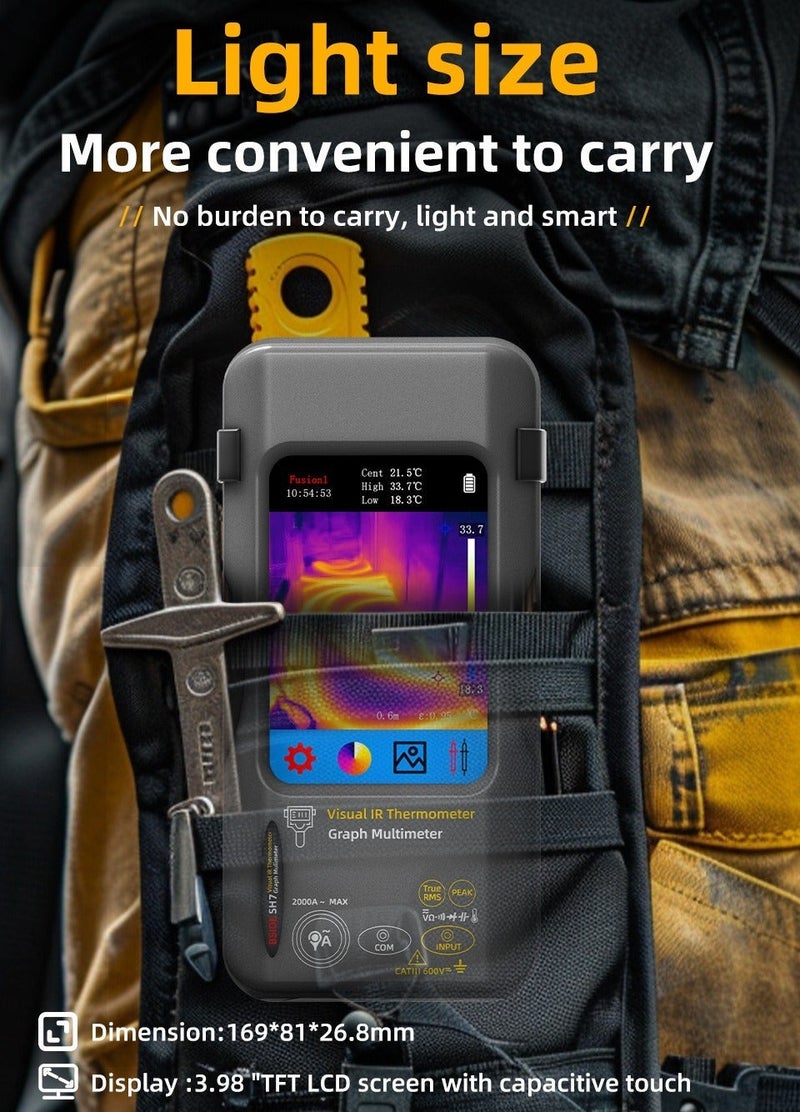 BSIDE Handheld Thermal Imaging Camera with Touch Screen, 240×240 Resolution, High-Precision Temperature Measurement, 2-in-1 Thermal Imager and Multimeter - Image 3