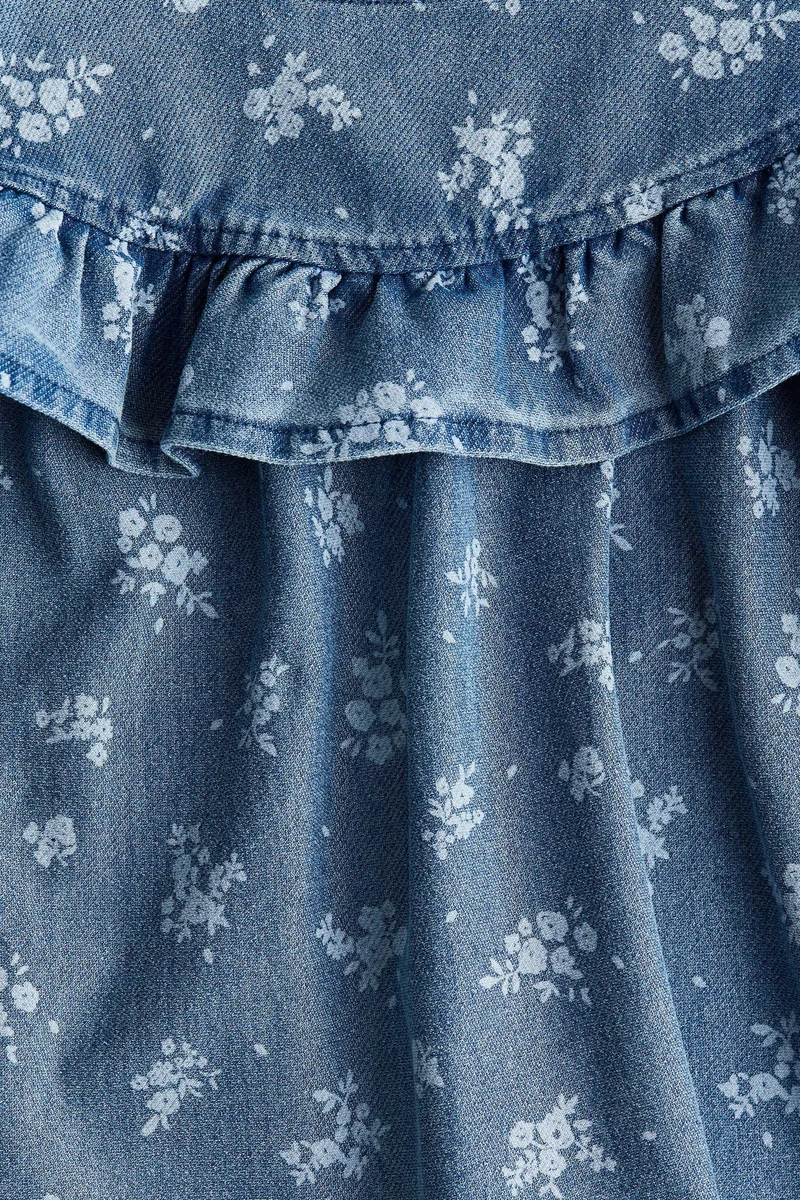 H&M Flounced denim-look blouse