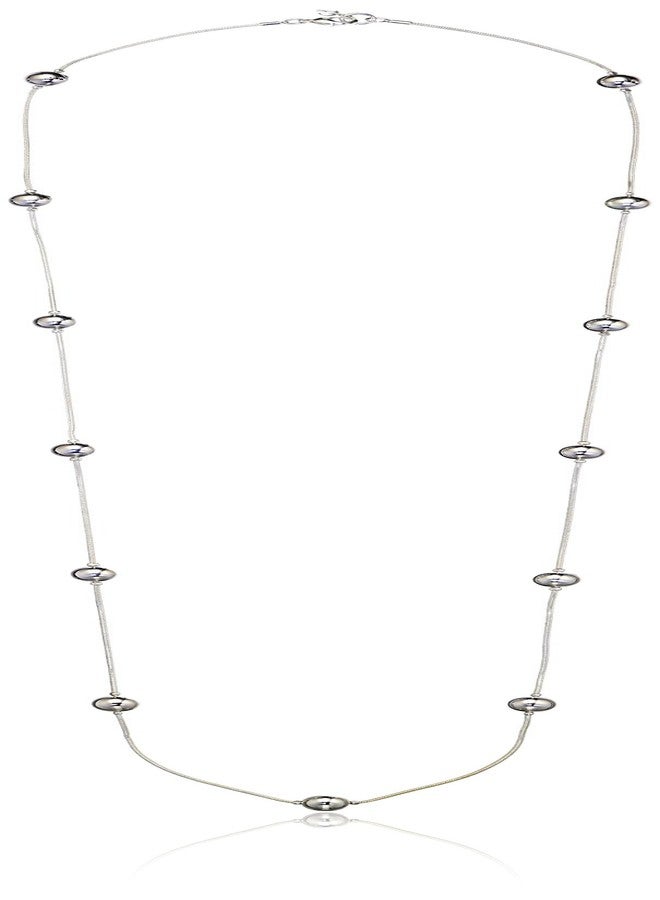 Napier "Spheres Silver-Tone Strand Station Necklace, 42" - Image 1