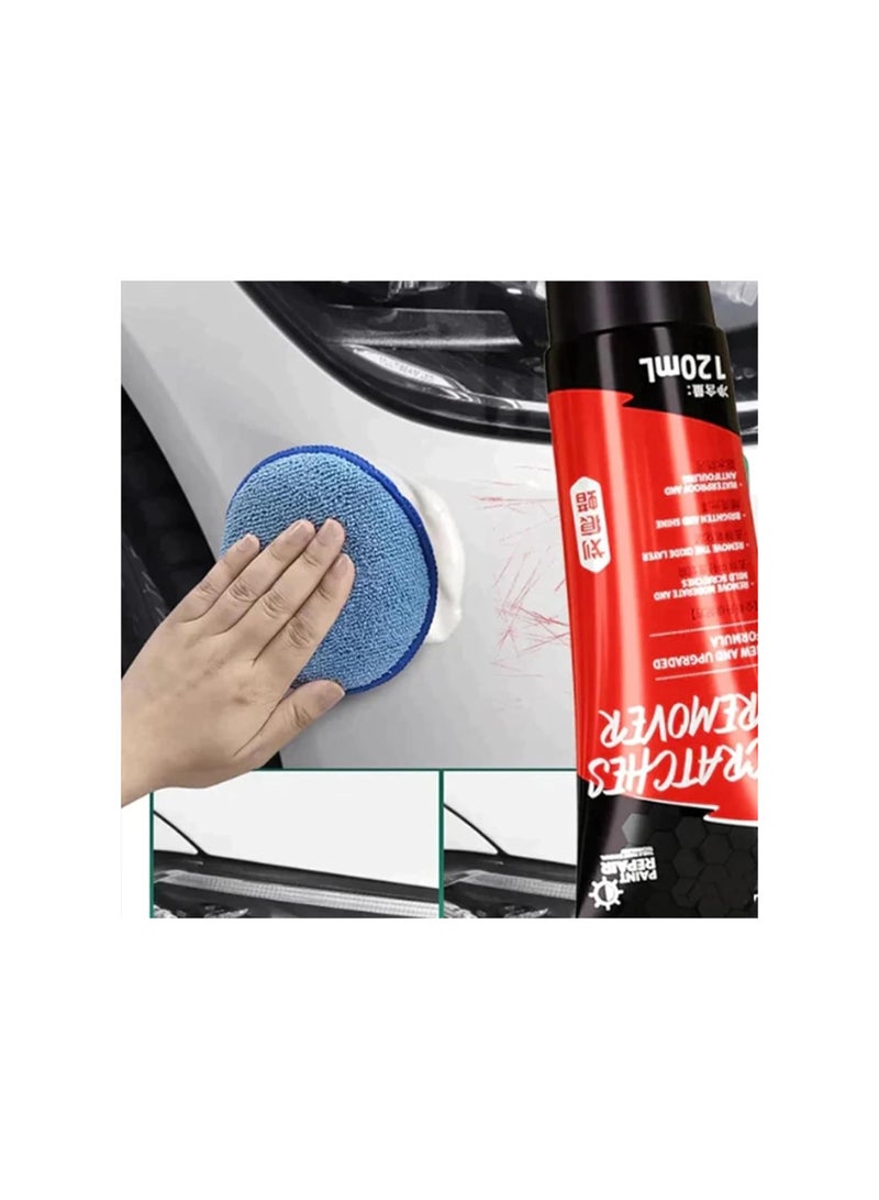 Car Scratch Repair Wax - 2 Pack 120ml, Deep Scratch Remover for Vehicles, Car Polisher Paste with 2 Sponges, Effective Scratch and Swirl Repair for Vehicle Paint Care. - Image 2