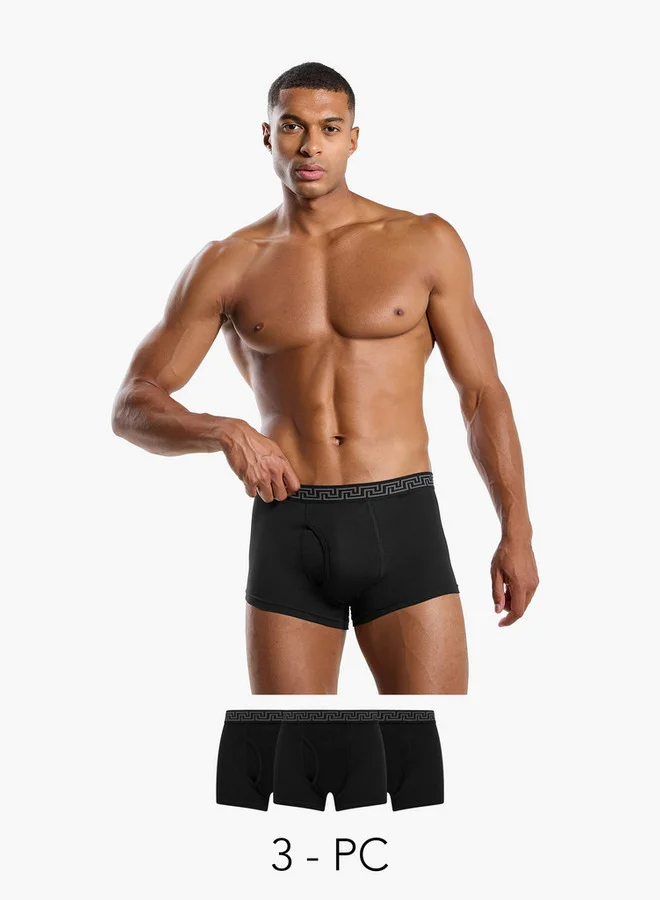 Men Geometric Print Cotton Trunks - Pack of 3