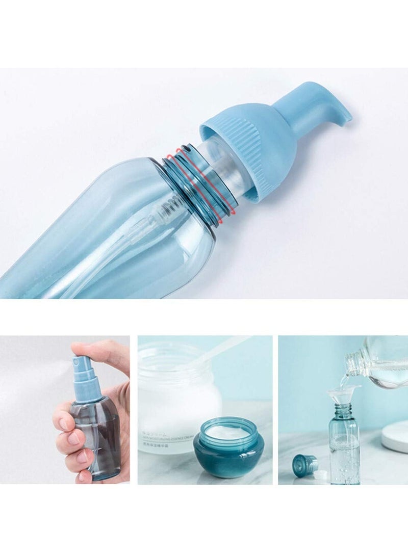 سيوسي 6 حزمة السفر فارغة زجاجة حاوية قابلة لإعادة الشحن ومستحضرات التجميل ومستحضرات التجميل والاكسسوارات المرحاض البلاستيكية ، مع حقيبة السائل مانعة للتسرب ومستحضرات التجميل كيت الذيل - Image 5