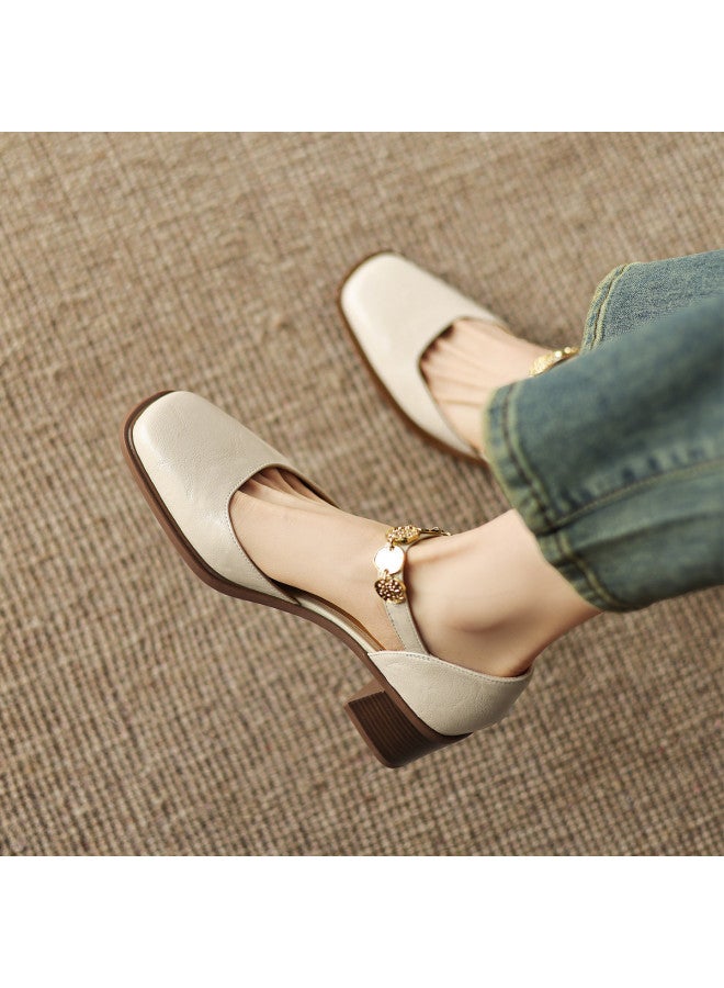 AME Classic Versatile Mary Jane Shoes 2025 New Hollow Out Chunky Heel Pumps For Women, Retro Mary Janes Slimming Design - Image 5