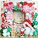 Froova Christmas Balloon Garland Arch Kit 119Pcs Pink Green Red Xmas Balloon with Gingerbread Candy Cane Star Foil Balloons for Christmas Baby Shower Winter Holiday Birthday Party Decorations - Image 2