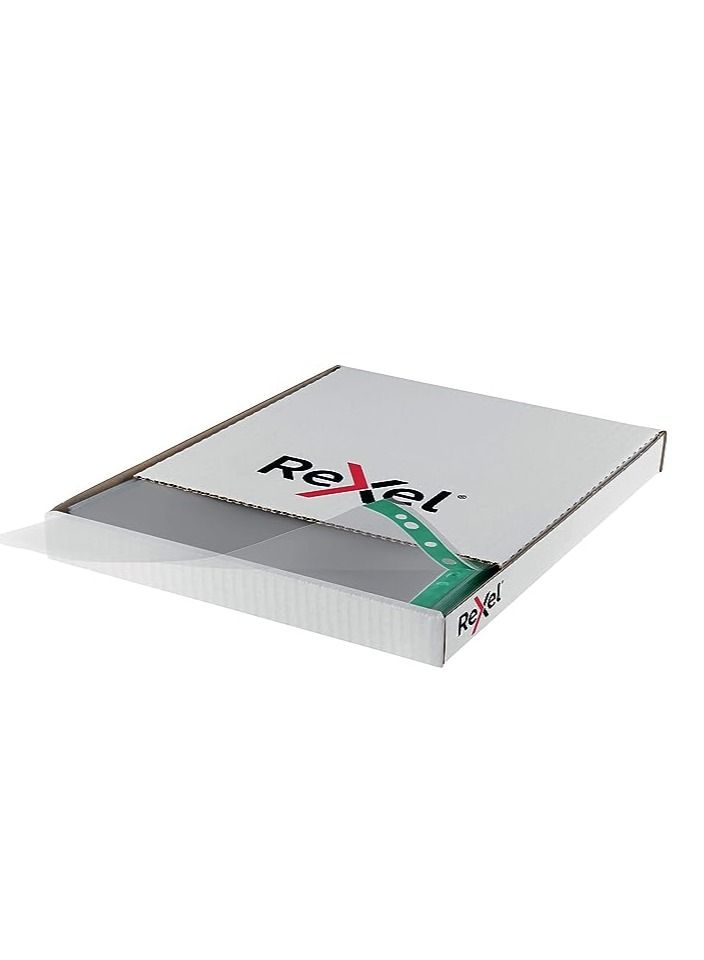 Rexel 50-Piece A4 CKP Pocket Reinforced Sheet Green/Clear - Image 1