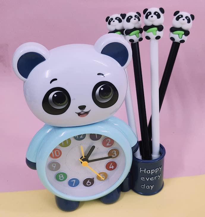 Tera13 TERA 13 Panda Clock for Girls Alarm Clock for Kids (1clock 4 pens) Learning Through Play | Best Gift for Children Ages 3 and Up |Bedrooms and Playrooms Clock for Girls & Boys - Image 1