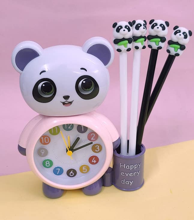 Tera13 TERA 13 Panda Clock for Girls Alarm Clock for Kids (1clock 4 pens) Learning Through Play | Best Gift for Children Ages 3 and Up |Bedrooms and Playrooms Clock for Girls & Boys - Image 2