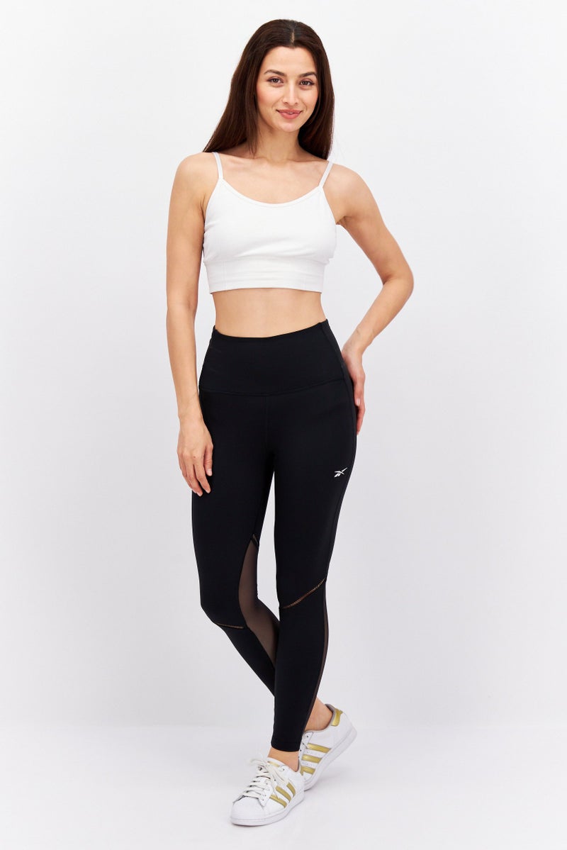 Reebok Women Sportswear Fit Brand Logo Training Tight, Black - Image 3