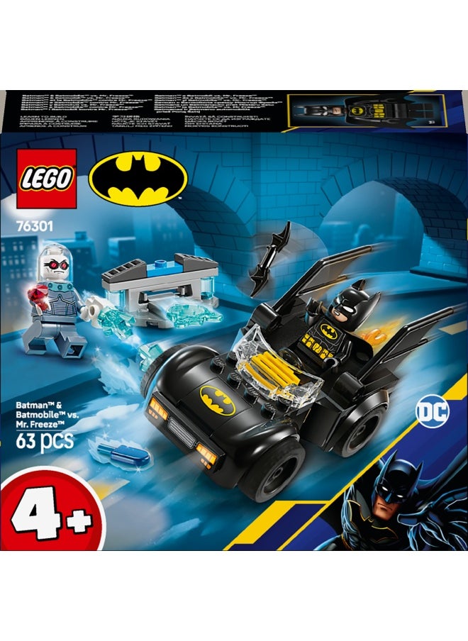 LEGO - DC Batman: Batman & Batmobile vs. Mr. Freeze - Super Hero Car Toy with 2 Minifigures for Fun Role Play - Birthday Gift for 4+ Year Old Boys and Girls 76301 (63 pieces) - Image 1