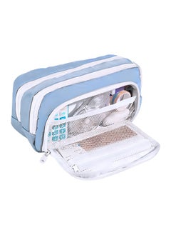 Beauenty Portable Fabric Pencil Case, Cosmetic Pencil Case with Zipper,Large Travel Pencil Case,for Daily Study, Exams,Travel Storage Office/21 X 7 X 13 Cm  - Image 1