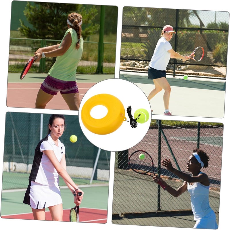 POPETPOP 1 Set Tennis Training Tools with Base for Self Study Practice Compact Tennis Trainer Skills Strength Coordination Flexibility - Image 3