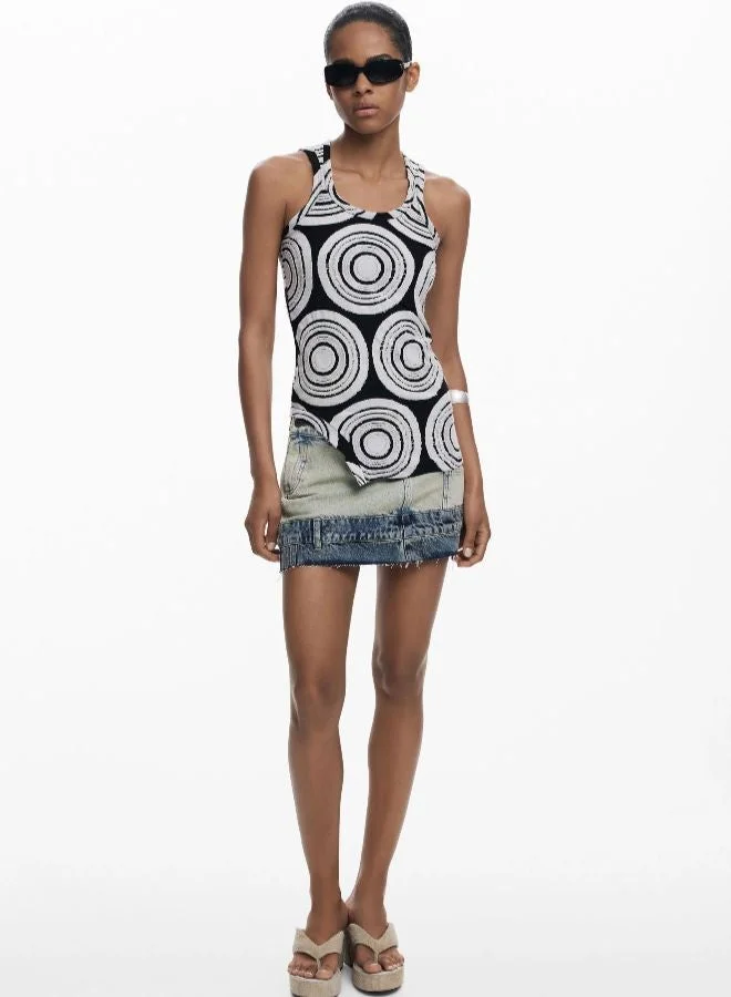 ديسيجوال تي شيرت حلزوني بلا أكمام