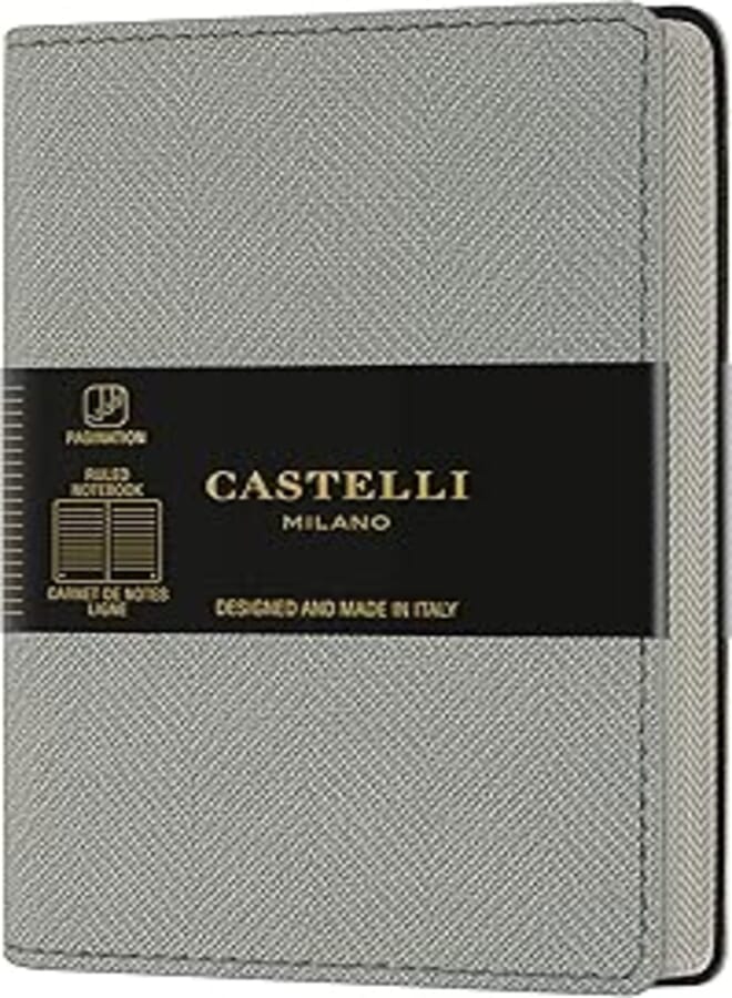 CASTELLI NOTEBOOK PKT RUL HARRIS OYSTER GREY