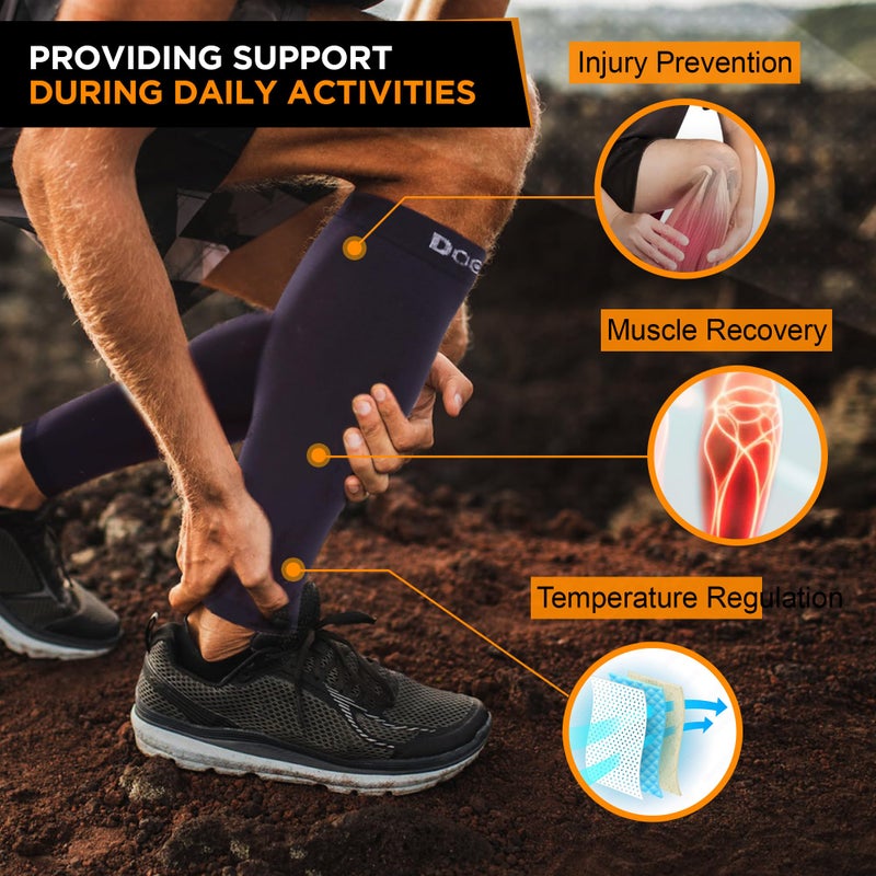 Doc Miller Compression Calf Sleeve for Men & Women â€“ 20-30mmHg Graduated Support for Running, Shin Splints, Calf Strain â€“ Knee High, Small to 6XL Plus Size - Image 4