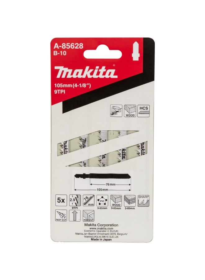 ماك شفرة منشار بانورامي ماكيتا A85628 B10 - 5 قطع في بطاقة.