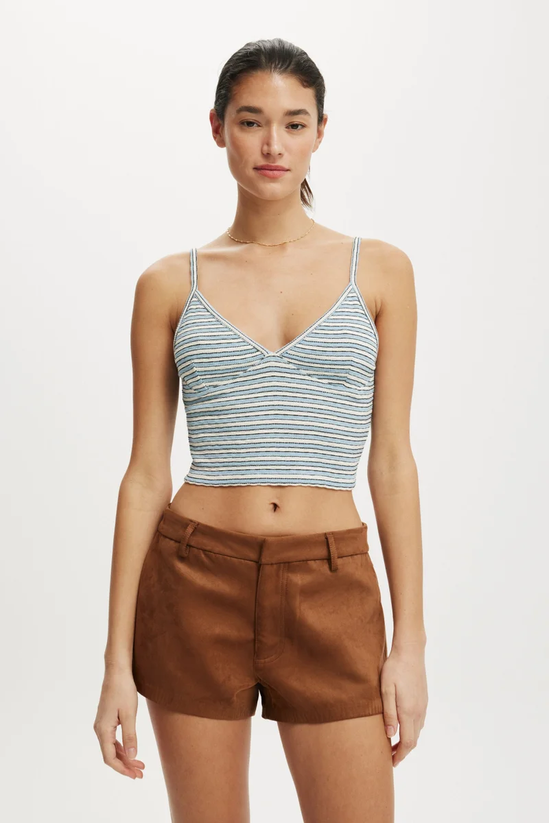 كوتون اون تانك دانتيل بياقة على شكل حرف