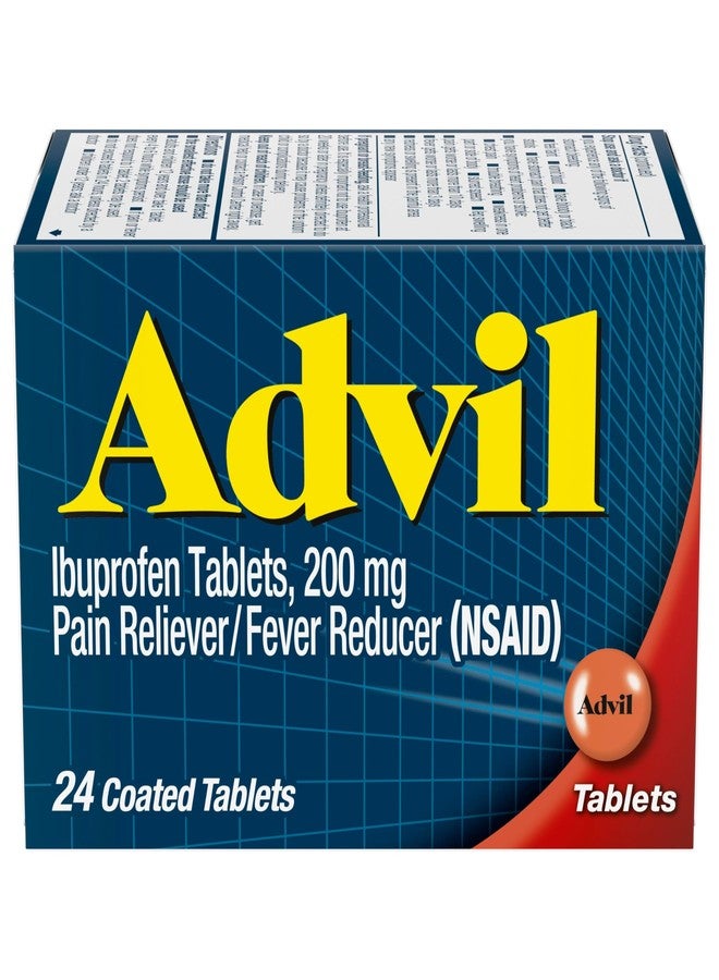 Advil Pain Reliever and Fever Reducer, Ibuprofen 200mg for Pain Relief - 24 Coated Tablets - Image 1