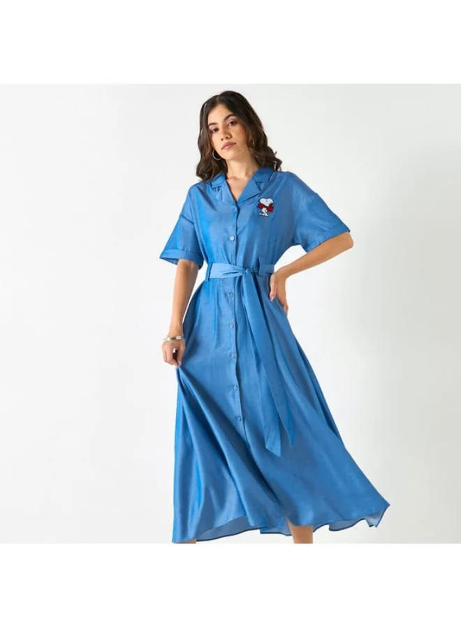 SP Characters Belted Denim Midi Dress