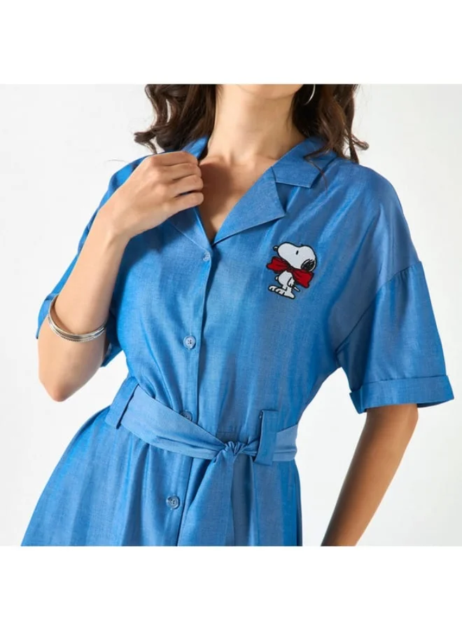 SP Characters Belted Denim Midi Dress